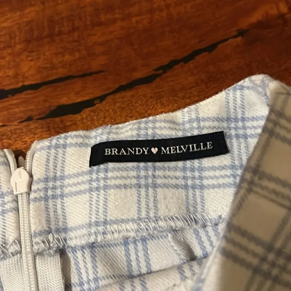 Brandy Melville Blue Plaid Check Cara Skirt